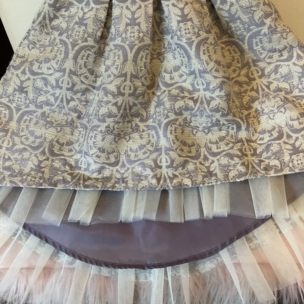 Genuine Kids OshKosh fancy high low dress girls purple gold sparkle